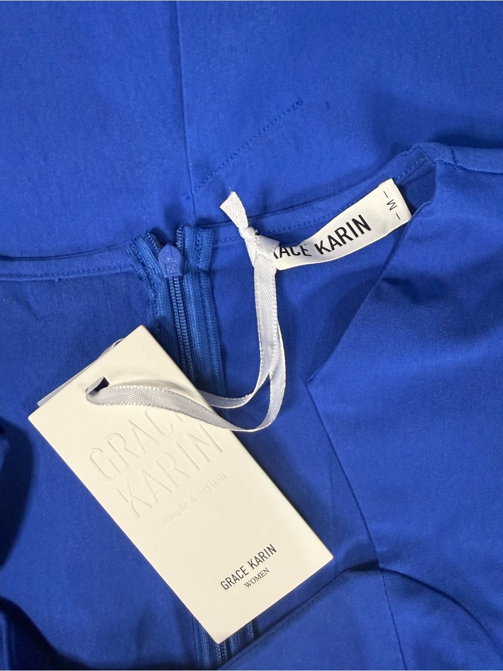 Grace Karin Cobalt Blue Cap-Sleeve Sheath Dress - Picture 2 of 3